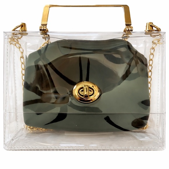 Sam Forever Handbags - Sam Forever Clear Acrylic Box Bag Gold Handle Chain Strap Evening Purse